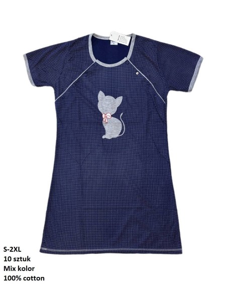 Koszule nocne damskie , size s-2xl, paczka 10szt, mix kolor