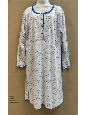 Koszule nocne damskie , size m-3xl, paczka 10szt, mix kolor