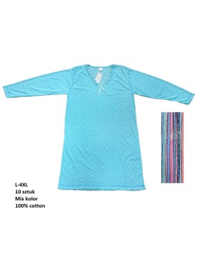 Koszule nocne damskie , size l-4xl, paczka 10szt, mix kolor