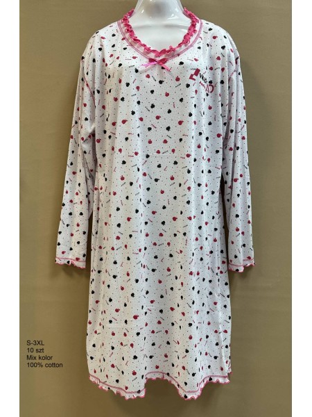 Koszule nocne damskie , size s-3xl, paczka 10szt, mix kolor