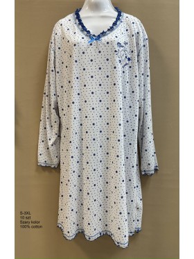 Koszule nocne damskie , size s-3xl, paczka 10szt, 1kolor