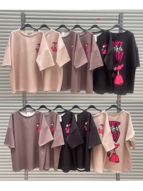 Bluzki damskie wloskie, size uni, paczka 6szt, mix kolor