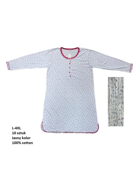 Koszule nocne damskie , size l-4xl, paczka 10szt, 1kolor