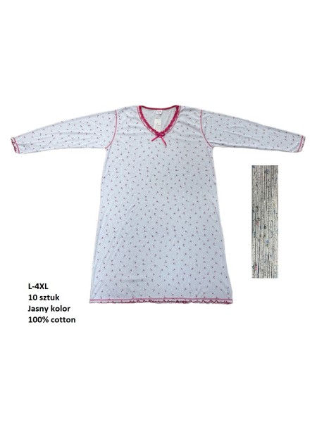 Koszule nocne damskie , size l-4xl, paczka 10szt, 1kolor
