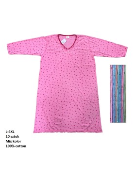 Koszule nocne damskie , size l-4xl, paczka 10szt, mix kolor