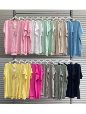 Bluzki damskie wloskie, size uni, paczka 6szt, mix kolor