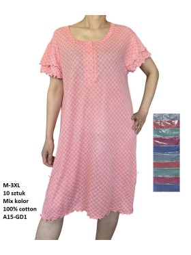 Koszule nocne damskie , size m-3xl, paczka 10szt, mix kolor