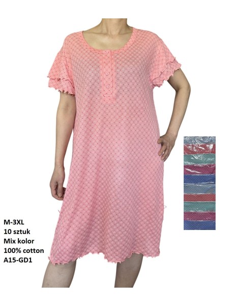 Koszule nocne damskie , size m-3xl, paczka 10szt, mix kolor