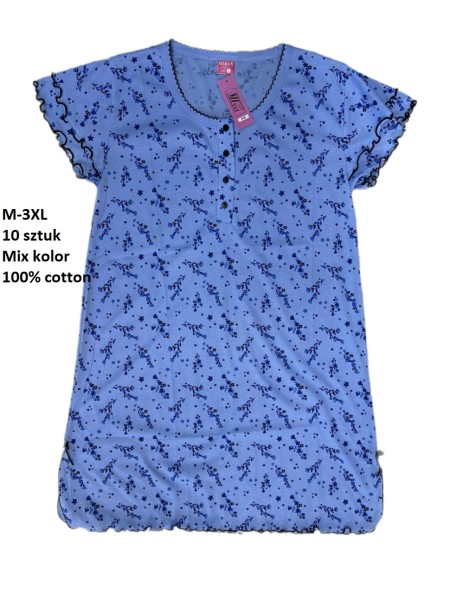 Koszule nocne damskie , size m-3xl, paczka 10szt, mix kolor