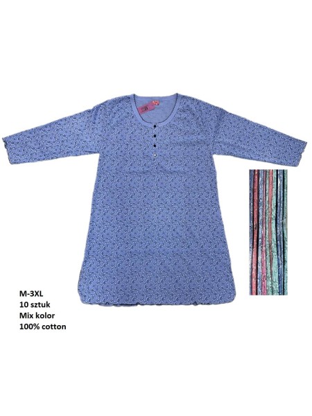 Koszule nocne damskie , size m-3xl, paczka 10szt, mix kolor