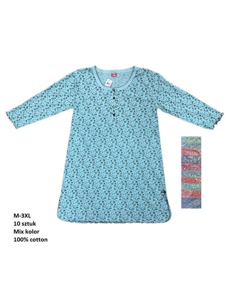 Koszule nocne damskie , size m-3xl, paczka 10szt, mix kolor