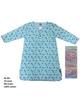 Koszule nocne damskie , size m-3xl, paczka 10szt, mix kolor