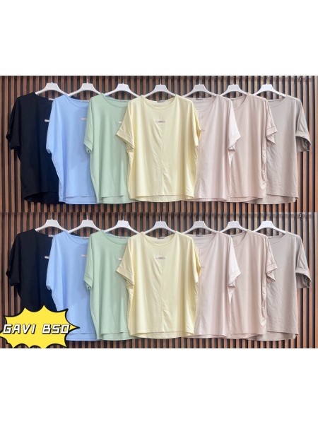 Bluzki damskie wloskie, size uni, paczka 6szt, mix kolor