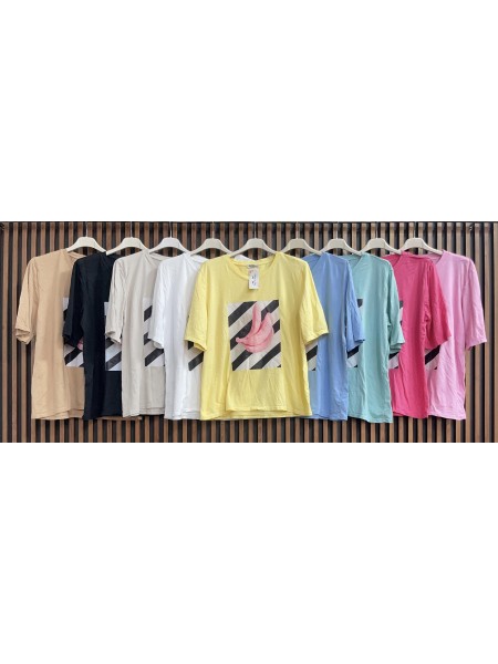 Bluzki damskie wloskie, size uni, paczka 6szt, mix kolor