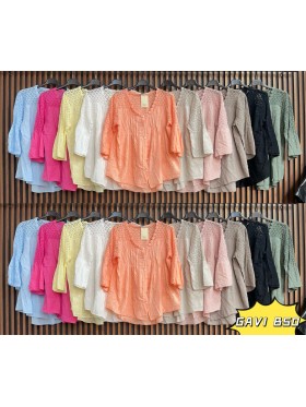 Bluzki damskie wloskie, size uni, paczka 6szt, mix kolor