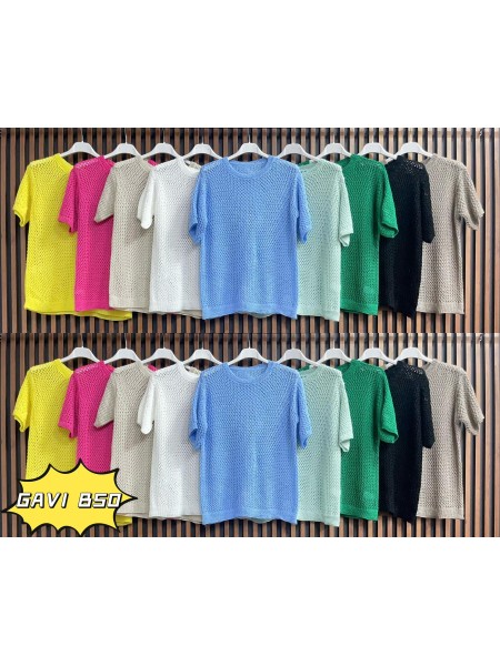 Bluzki damskie wloskie, size uni, paczka 6szt, mix kolor