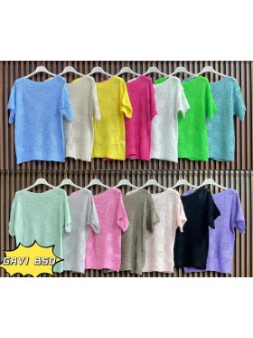 Bluzki damskie wloskie, size uni, paczka 6szt, mix kolor