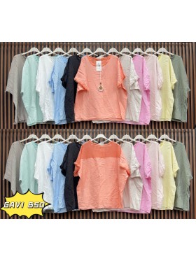 Bluzki damskie wloskie, size uni, paczka 6szt, mix kolor