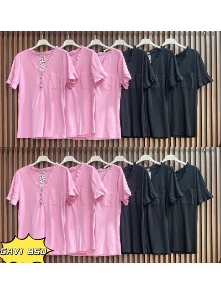 Bluzki damskie wloskie, size uni, paczka 6szt, mix kolor