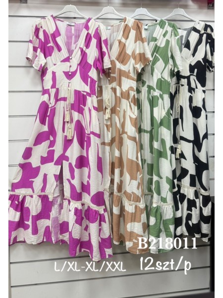 Sukienki damskie , size l-2xl, paczka 12szt, mix kolor