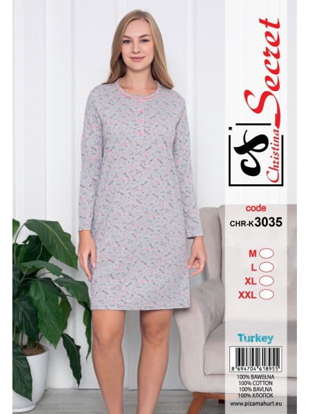 Koszule nocne damskie tureckie , size m-2xl, paczka 12szt, 1kolor