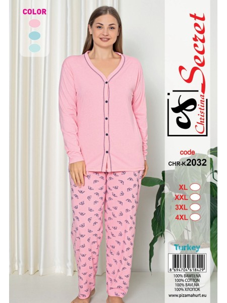 Piżama damskie tureckie , size l-4xl, paczka 12szt, mix kolor