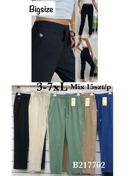 Spodnie damskie , size 3-7xl, paczka 15szt, mix kolor