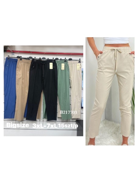 Spodnie damskie , size 3-7xl, paczka 15szt, mix kolor