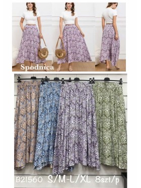 Spódnica długa damskie , size s-xl, paczka 8szt, mix kolor