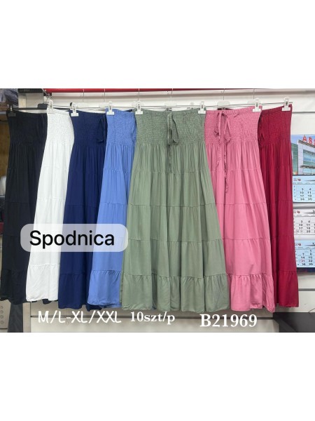 Spódnica długa damskie , size m-2xl, paczka 10szt, mix kolor
