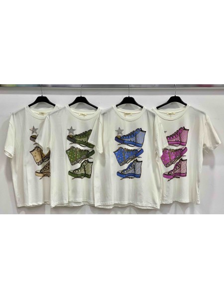 Bluzki damskie  wloskie, size uni, paczka 6szt, mix kolor