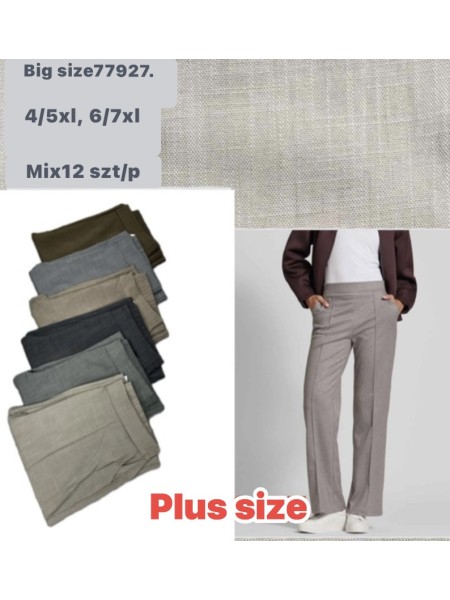Spodnie damskie , size 4-7xl, paczka 12szt,mix kolor