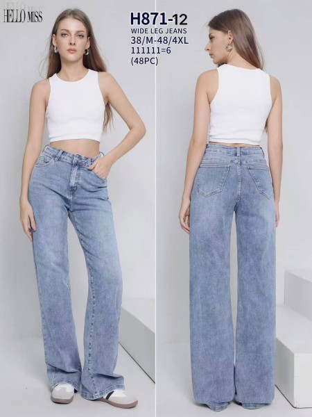 Jeansy damskie , size 38-48, paczka 12szt,