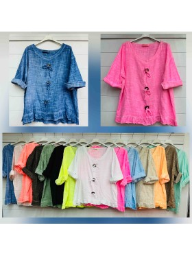 Bluzki damskie Włoskie  ,size uni,paczka 6szt ,mix kolor