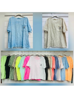 Bluzki damskie Włoskie  ,size uni,paczka 6szt ,mix kolor