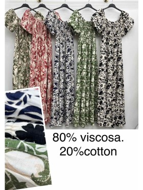 Sukienki damskie Włoskie  ,size uni,paczka 6szt ,mix kolor