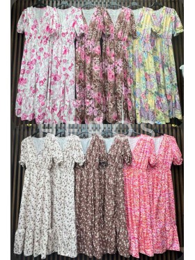 Sukienki damskie wloskie, size uni, paczka 6szt, mix kolor