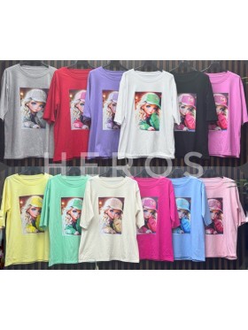 Bluzki damskie wloskie, size uni, paczka 6szt, mix kolor
