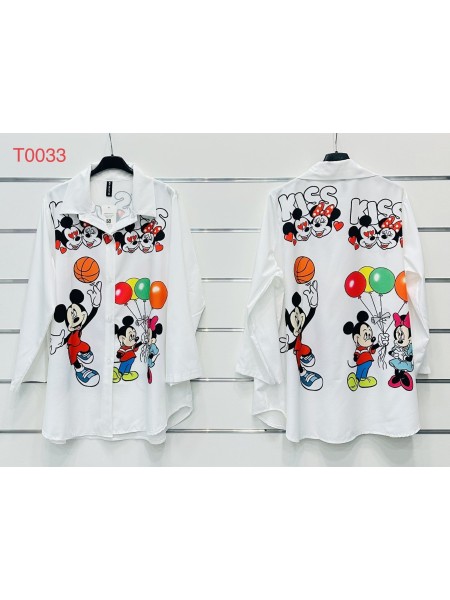 Koszule damskie wloskie, size Oversize, paczka 6szt, mix kolor