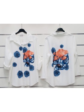 Koszule damskie wloskie, size Oversize, paczka 6szt, mix kolor
