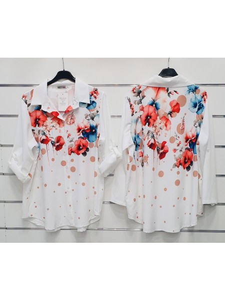 Koszule damskie wloskie, size Oversize, paczka 6szt, mix kolor