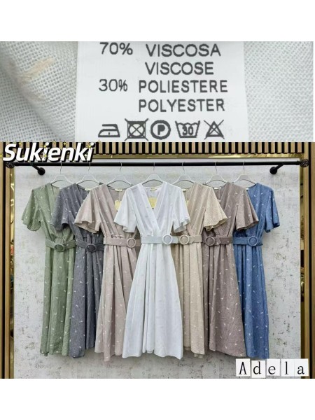 Sukienki damskie wloskie, size uni, paczka 6szt, mix kolor