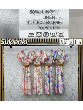 Sukienki damskie wloskie, size uni, paczka 6szt, mix kolor