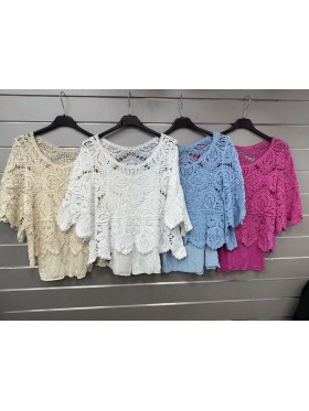 Bluzki damskie wloskie, size uni, paczka 6szt, mix kolor