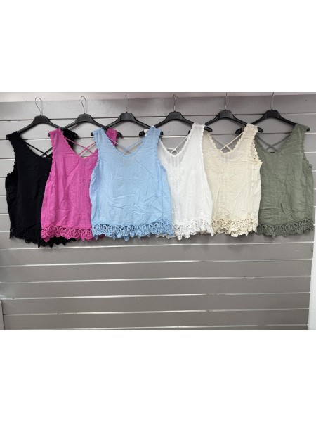 Bluzki damskie wloskie, size uni, paczka 6szt, mix kolor
