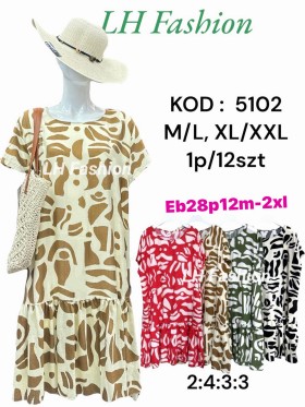 Sukienki damskie Polskie, Size m-2xl, paczka 12szt mix kolor