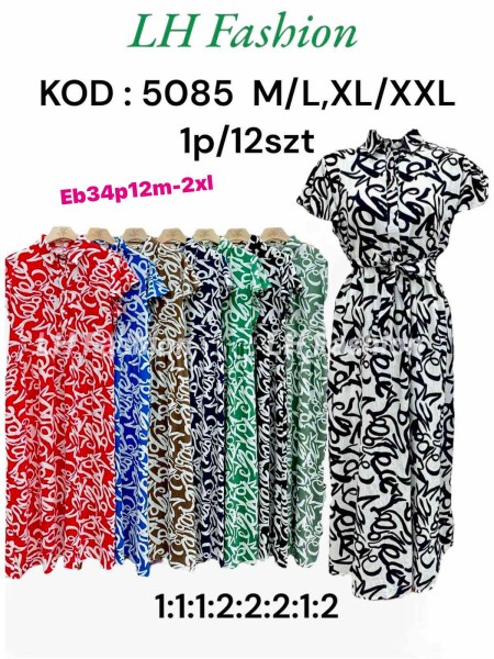 Sukienki damskie Polskie, Size m-2xl, paczka 12szt mix kolor