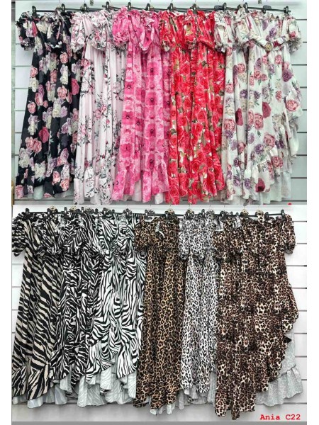 Sukienki damskie wloskie, size uni, paczka 6szt, mix kolor