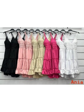 Sukienki damskie wloskie, size uni, paczka 6szt, mix kolor