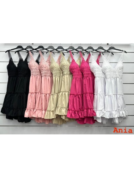 Sukienki damskie wloskie, size uni, paczka 6szt, mix kolor